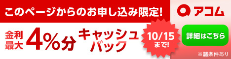 アコムのキャンペーンヘッダー